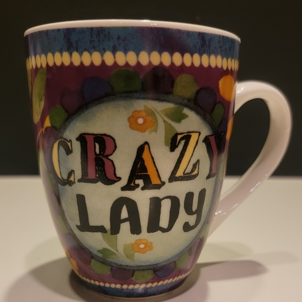 Crazy Lady by Suw Zipkin/Nicole Brayden Ceramic 4 25" Mug ☆12 Oz